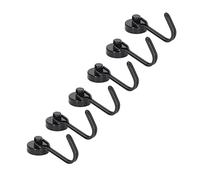 Garosa Ganchos Magnéticos Oscilantes, Material N35, Fuerte Succión, Rotación de 180° para Cocina, Baño y Organización de Joyas (BLACK)