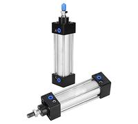 Garosa Garosa Cilindro de Aire Neumático SC32, Material de Aleación de Aluminio, Doble Efecto con Diámetro Interior de 1,3 Pulgadas para Aplicaciones de Equipos de Maquinaria (SC32X200) (SC32X100)