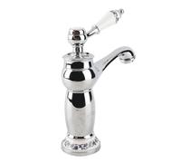 Garosa Grifo Mezclador Vintage con Flor, Grifo de una Manija en Bronce Cromado para Lavabo, Diseño Elegante y Duradero, Ideal para Agua Fría y Caliente