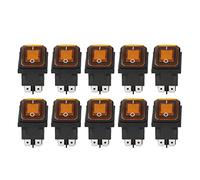 Garosa Interruptor Basculante de 4 Pines Interruptor Basculante de Encendido y Apagado 30A 125 250VAC con Luz LED IP55 2 Posiciones para Uso en Tablero de Panel Marino de Barco, Paquete de 10 (ORANGE)