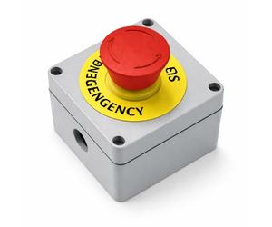 Garosa Interruptor de Parada Momentánea 1NO 1NC, Botón de Emergencia Rojo IP66 a Prueba de Agua, Caja de Aluminio Anti-RI, Interruptor de Señal Industrial con Alta Durabilidad y Seguridad
