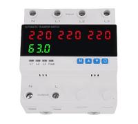 Garosa Interruptor de Transferencia Automática 63A, Conmutación de Voltaje Trifásico con Pantalla LED Protector de Subtensión de Sobretensión de Sobrecorriente para Red Eléctrica del