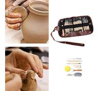 Garosa Juego Compacto para Tallar Arcilla, Herramientas para Esculpir con Mangos de Madera, Kit de 30 Piezas para Cerámica y Manualidades