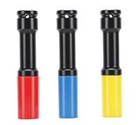 Garosa Juego de 3 Vasos Protectores de Rueda de Pared Delgada, Vaso Profundo de Impacto Extralargo de 17 19 21 Mm, Vasos de Aleación de Cr Mo Coloridos con Caja Protectora, para