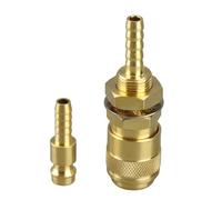 Garosa Juego de Adaptadores de Latón con Conector Rápido M6, Manguera Refrigerada por Agua para Soplete de Soldadura MIG TIG, Dorado, Azul y Rojo (GOLD)