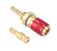 Garosa Juego de Adaptadores de Latón con Conector Rápido M6, Manguera Refrigerada por Agua para Soplete de Soldadura MIG TIG, Dorado, Azul y Rojo (rojo)
