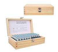 Garosa Juego de Calibres de Pasador, Acero para Rodamientos GCR15, 50 Calibres de Pasador de 0,5 a 0,99 Mm con Caja de Madera para Medición de Precisión en Fabricación