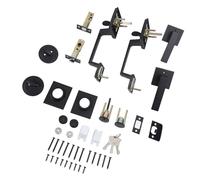 Garosa Juego de Manijas Dobles para Puerta Delantera, Aleación de Zinc Negra, Elegante Diseño Cuadrado con Llave Reversible y Cerradura de Seguridad para Puertas Izquierda o Derecha