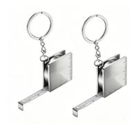 Garosa Juego de Mini Cinta Métrica, Paquete de 2 Llaveros de Cinta Métrica de Bolsillo Retráctil de 152 Cm con Construcción de Aleación de Zinc para Coser Regalos de Bricolaje (1,5 m)