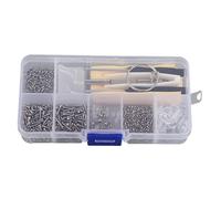 Garosa Juego de Tornillos para Gafas, Kit de Reparación de Marcos con Soporte para la Nariz y Punta de Destornillador, para Accesorios de Reparación de Dispositivos de Teléfono y Reloj (500PCS)