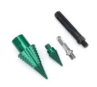 Garosa Kit de Brocas para Partir Madera, Broca Cónica para Partir Troncos de Acero 45 de Alta Resistencia con Vástago Cuadrado y 5 Hoyos, Portátil para Taladros Eléctricos, Preparación de Leña para