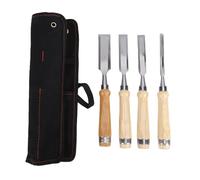 Garosa Kit de Cinceles de Madera Ergonómicos, 4 Uds., Cinceles de Carpintería de Hoja Curva de Acero CRV de 10, 20, 24 y 32mm para Tallado de Carpintería