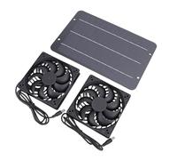 Garosa Kit Extractor Solar Ventilador 7W Panel Monocristalino Doble | Resistente Al Agua IPX7, Marco de ABS Rígido y Red Protectora Ideal para Gallineros, Perreras y invernaderos.