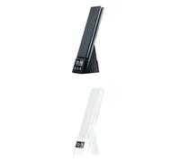 Garosa Lámpara de Escritorio LED con Cargador Inalámbrico, Lámpara de Mesa con Atenuación Táctil, Protección contra Sobretensión, Reloj y Despertador, Ideal para Leer, Hacer (WHITE)