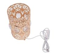 Garosa Lámpara de Mesa Tallada de Cristal, Temperatura de 3 Colores, Enchufe USB Regulable, Pantalla de Base de Hierro de Cristal Vintage para Dormitorio, Sala de Estar, Oficina, Mesita