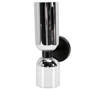 Garosa Lámpara de Pared de Doble Cabezal de Vidrio Esmerilado con Base de Metal Negro para Sala de Estar y Dormitorio (B)