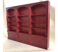 Garosa Librería para Casa de Muñecas, Mini Estantería de Madera para Casa de Muñecas, con Mano de Obra Fina y Apariencia Exquisita, Muebles de Juguete para Niños (Rojo marrón)