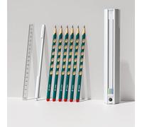 Garosa Lindo Estuche para Lápices, Diseño Hexagonal Duradero, Caja de Lápices Multifunción con 6 y Regla para Niños y útiles Escolares (W-3)