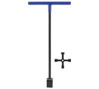 Garosa Llave para Medidor de Agua, Herramienta de Cierre Principal de Agua con en T de 16,14 Pulgadas con Llave de Utilidad Multifuncional de 4 Vías para Válvula, Grifo, Gabinete, Caja (BLUE)