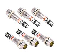 Garosa Luces Indicadoras de Conexión de Enchufe de 10 Piezas AC220V Fuente de Alimentación Luz de Luz de Trabajo Luz de Indicador con Orificio de Montaje de 8 Mm (Yellow)