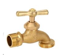 Garosa Manguera de Riego de Latón, Babero, Entrada de 1/2 Pulgada, Salida de 3/4 Pulgada, Válvula de Agua Exterior Resistente con Mango de Zinc para Manguera de Jardín, de Riego