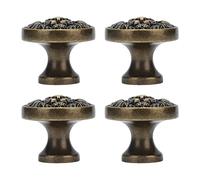 Garosa Manija de Puerta de Gabinete, Cabeza de León de Bronce, Tirador de Cajón de Aleación de Zinc, 32 Mm, Orificio único Circular, 4 Juegos para Armario, Cajón, Herrajes para Muebles (399 cabeza