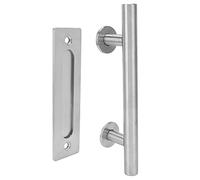 Garosa Manija de Puerta de Granero, Manija de Doble Cara de Acero Inoxidable, de Puerta de 11,8 X 2,6 Pulgadas para Armario de Cobertizo de Granero de Garaje, Agarre de 2 Lados para Uso en Puertas