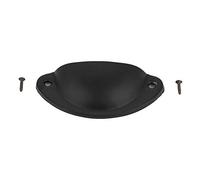 Garosa Manijas de Cajón Decorativas Vintage Forma de Concha, Metal Negro, 8x3.2cm, 10 Unidades, Diseño de Dos Orificios, para Muebles Armario Cocina