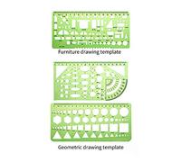 Garosa Medición de Reglas Geométricas Conjunto de 6 para Diseño de Arte, Formulario de Construcción, Plantillas de Dibujo, Liviano, Color Verde