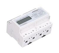Garosa Medidor de Electricidad LCD, Monitor de Uso de Energía Trifásico de 4 Cables, Medición Precisa, Lectura Remota , Medidor de Energía de Montaje en Riel para Aplicaciones Industriales (3x20(80)A)
