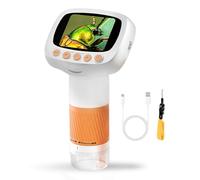 Garosa Microscopio para Niños, Microscopio Digital Portátil con Aumento de 1000X con Pantalla IPS de 2 Pulgadas, 8 Luces LED Tipo C USB para Educación Científica Interacción Entre
