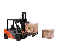 Garosa Modelo de Juguete de Carretilla Elevadora a Escala 1:10, Carretilla Elevadora de Plástico ABS Accionada por Inercia con Volante y Paleta de Ajustable, Divertido Juego Interactivo para Niños