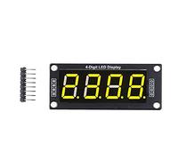 Garosa Módulo de Pantalla Digital LED de 4 Bits y 7 Segmentos, Controlador TM1637, Plug & Play IC, Tablero de Reloj PCB de Alto Proceso, 0,56 Pulgadas, 4 Uds. (MRA172E Amarillo)