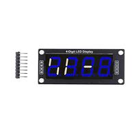Garosa Módulo de Pantalla Digital LED de 4 Bits y 7 Segmentos, Controlador TM1637, Plug & Play IC, Tablero de Reloj PCB de Alto Proceso, 0,56 Pulgadas, 4 Uds. (MRA172B Azul)