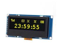Garosa Módulo de Pantalla OLED de 2,23 Pulgadas 128x32 SSD1305 SPI IIC 3,3 V con Autoiluminación Pantalla LED Orgánica Flexible para Electrónica de Bricolaje Control Industrial (Amarilla