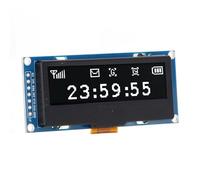 Garosa Módulo de Pantalla OLED de 2,23 Pulgadas 128x32 SSD1305 SPI IIC 3,3 V con Autoiluminación Pantalla LED Orgánica Flexible para Electrónica de Bricolaje Control Industrial (Blanca