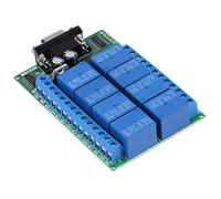 Garosa Módulo de relé de 8 Canales, 12 V, relé Industrial con RS232 DB9, Interruptor de Retardo y Autobloqueo para Automatización del Hogar Inteligente