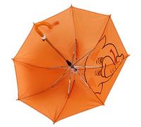 Garosa Paraguas para Niños de Fácil Operación, Bonito Diseño de Animales de Dibujos Animados, Paraguas de Lluvia Ligero para Niñas, Tamaño 23 por 30 Pulgadas (ORANGE)