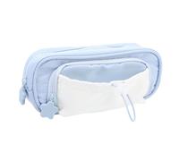 Garosa Penca de Gran Capacidad Buez de Lápiz con Cordón con 2 Compartimentos con Cremallera Diseño de Ventana de Agua a Prueba de Agua para Suministros de Oficina Escolar