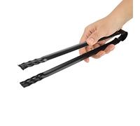 Garosa Pinzas de Cocina Tasty Charcoal Clamp Premium Metal Barbecue Charcoal Clip Multifuncional Charcoal Tongs Diseño Antideslizante Tong de Servicio Espatula de Cocina pequeña Negro