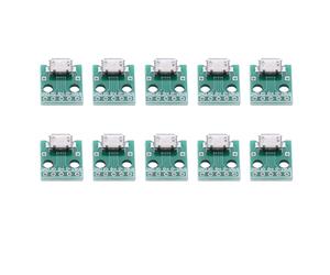 Garosa Placa Adaptadora Micro USB a Dip, 10 Unidades, Conector Hembra 5 Pines 2.54mm, para Diseño PCB y Fuente Alimentación DIY