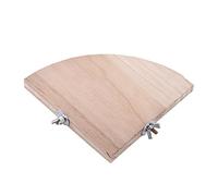 Garosa Plataforma de Pájaros Forma de Abanico de Madera Jaula de Pájaros Soporte de Loro Natural para Pequeños Animales Loro Perico Cockatiel Budgie Gerbil Rata (5.1x5.1 Pulgadas)
