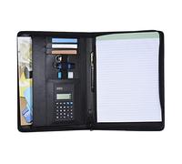 Garosa Portafolio Profesional Multifuncional, Cuero PU, Organizador Seguro de Documentos, Tamaño A4 con Calculadora y Tarjetero para Profesionales de Negocios