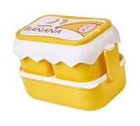 Garosa Portátil para Microondas con Compartimentos, Ideal para Almuerzo Escolar, Plástico de 12 Oz, Color Amarillo (YELLOW)