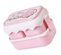 Garosa Portátil para Microondas con Compartimentos, Ideal para Almuerzo Escolar, Plástico de 12 Oz, Color Amarillo (PINK)
