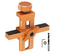 Garosa Posicionador de Instalación de Aleación de Aluminio Plantilla de Montaje de Puerta de Gabinete Ajustable con Broca de 10 Mm y Ajuste de Altura de 0 a 30 Mm para Marco Frontal y