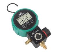 Garosa Probador de Medidor de Vacío HVAC, Colector de Presión Digital 4 en 1 con Válvula de Bola para Carga de Recuperación de Refrigerante de Aire Acondicionado