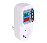 Garosa Protector contra Sobretensiones de Voltaje Ajustable, Salida de 16 A con Pantalla LCD Digital, Protector Automático de Corriente contra Sobretensión para Electrodomésticos,