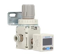 Garosa Regulador de Aire Comprimido en Miniatura, Regulador de Presión de Aire Ajustable con Pantalla Digital con Mecanismo de Bloqueo Automático para Compresores de y Herramientas Neumáticas