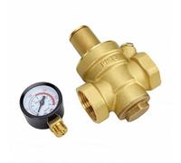 Garosa Regulador de Presión de Agua de Latón, Válvula Reductora Ajustable DN25 con Manómetro para Sistemas de Agua del Grifo, 1 Pulgada